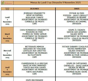 Semaine du 3 au 9 novembre 🍐