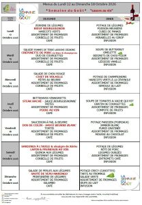 Menus du 12 au 18 octobre * S e m a i n e   d u  G o û t *